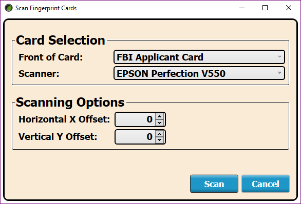 Scan Fingerprint Card